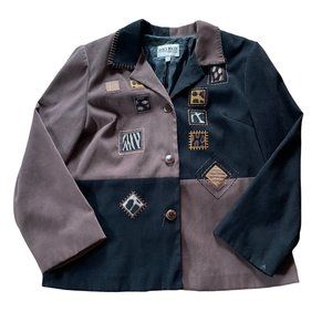 Vintage Nancy Bolen Brown Black Colorblock Blazer